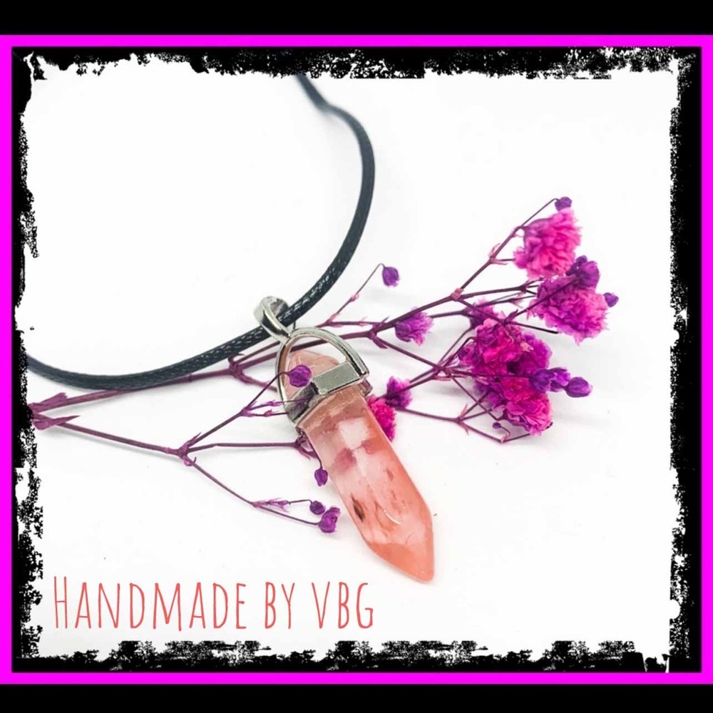 ‼️RELISTED‼️ Rose Quartz Crystal Silver Leather Necklace - Picture 14 of 14
